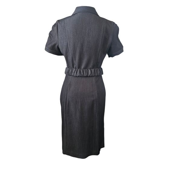Calvin Klein Black Belted Shirt Dress Size 6 - Picture 3 of 7